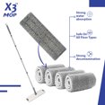 X3 Mop Replacement Microfiber Cleaning Pads, 4 Pack of Reusable Flat