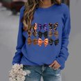 thumbnail image 2 of Raeneomay Long Sleeve Shirts for Women Fashion CrewNeck Printing Loose Round-Neck Hoodless Pullover Tops, 2 of 6