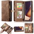 thumbnail image 1 of Samsung Note 20 Ultra Leather Wallet Detachable Zipper Case 11 Card Slots Holder Note 20 Ultra Flip Magnetic case Handle Wrist Strap Shockproof Pocket Handbag for Man Woman (Brown), 1 of 7