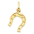 thumbnail image 2 of Wellingsale 14K Yellow Gold Polished Lucky Horseshoe Charm Pendant, 2 of 4
