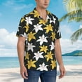 thumbnail image 6 of Uemuo Lilies Flowers Printed Regular Fit Short Sleeve Casual Hawaiian Shirt for Men,Aloha shirt,Tropical shirt,Floral print shirt,Vacation Beach shirt-XX-Large, 6 of 9