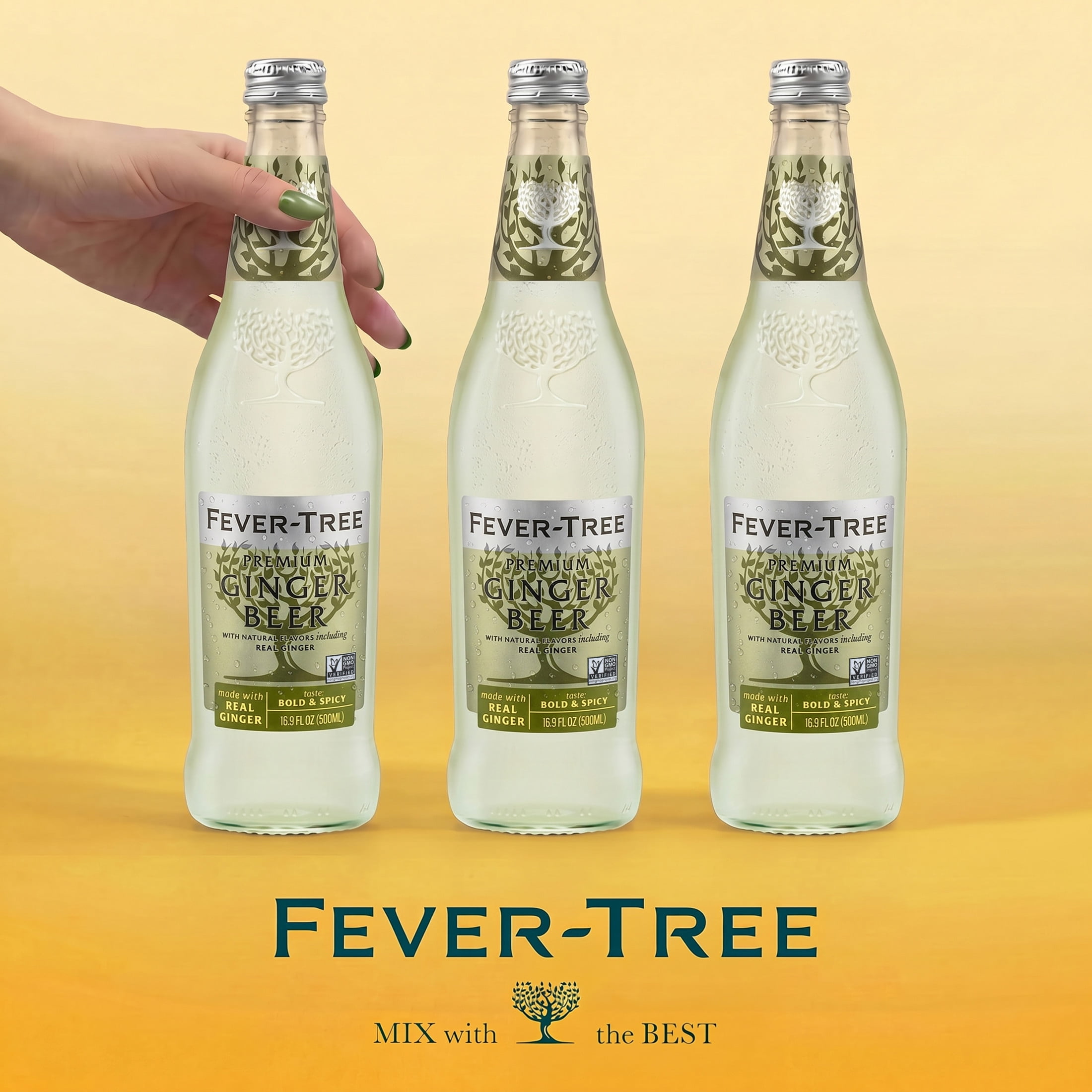 Fever-Tree Premium Ginger Beer, 500 ML Glass Bottle, 0% ABV