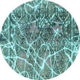 thumbnail image 1 of Ahgly Company Indoor Round Abstract Light Blue Modern Area Rugs, 5' Round, 1 of 4