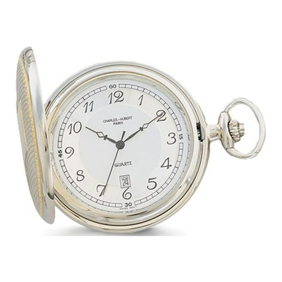 Charles Hubert Gold Finish Two-tone White Dial Pocket Watch