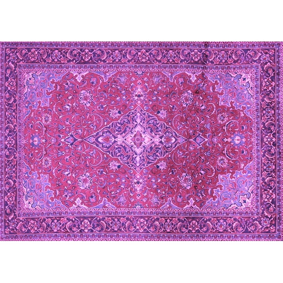 Ahgly Company Indoor Rectangle Persian Purple Traditional Area Rugs, 8' x 12'