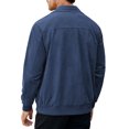 thumbnail image 4 of Faux Suede Zip Bomber Jacket Men Turn‑Down Collar Side Pockets Classic Casual Coat for Fall Winter Business Casual Daily Wear, 4 of 5