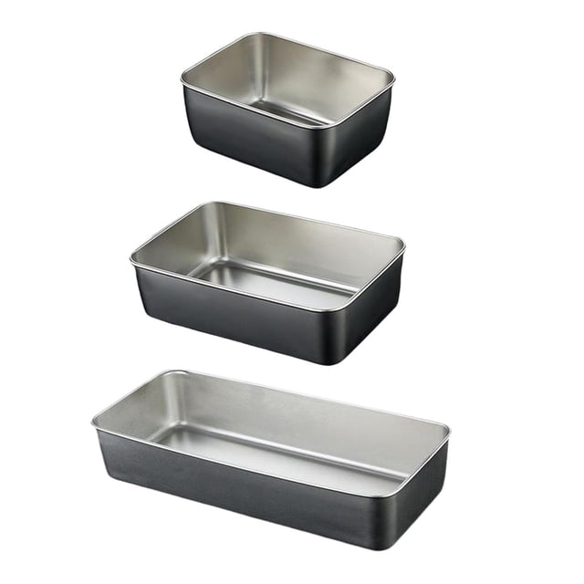 Platos de acero inoxidable reutilizables y apilables para fiestas, barbacoas, hoteles, cocinas y camping. Pequeño mediano Grande