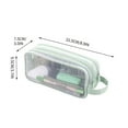 thumbnail image 3 of Steadline Mesh Pencil Case with Handle and Zipper, Clear Double-layer Pencil Pouch , Travel Makeup Bag, Cute Transparent Stationary Organizer Pen Bag for Adult Office College, 3 of 7