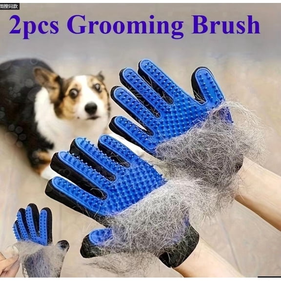 ZZR New Cat Grooming Gloves Upgraded 271 Needle Pet Cleaning Cat Grooming Gloves Remove Loose Hair Cat Dog Massage 5 Finger Soft Wash