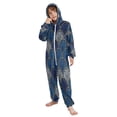 thumbnail image 5 of Soft Big Kids Onesie Pajamas Cozy Loose-Fit Jumpsuits for kids with Pockets for Christmas Lounge & Play Dark Blue Fan-shaped Pattern, 5 of 6