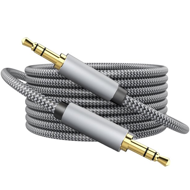 Cable Auxiliar Morelecs De 20 Pies, 3,5 Mm, Cable De Audio Trenzado De Nailon, Cable Auxiliar De 3,5 Mm Macho A Macho, Cable Auxiliar Para Auriculares De Coche, Altavoces Estéreo Para El Hogar