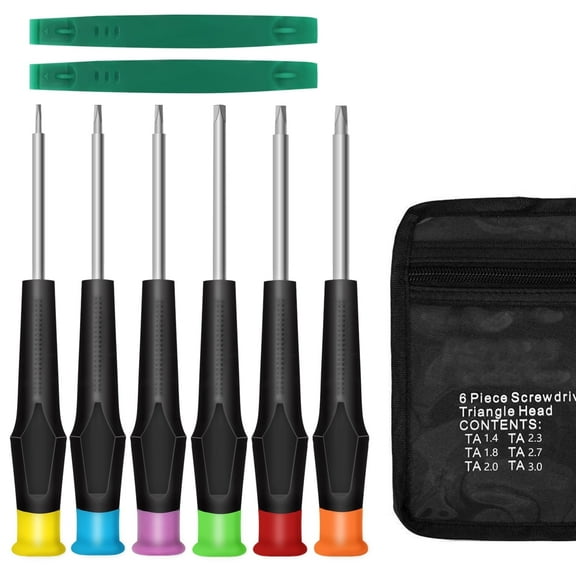 Triangle Head Screwdriver Set, 6 PCS Repair Insulation Set, Triangle Driver Set for Thomas McDonald's Toy, Suitable for Electronic Equipment Disassembly, Toy Repair, etc.(TA1.4-TA3.0)
