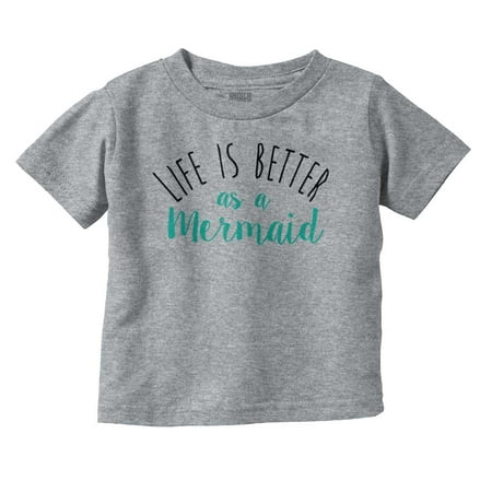 

Life Better As Mermaid Beach Lover Youth T Shirt Tee Girls Infant Toddler Brisco Brands 6M