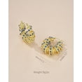 thumbnail image 3 of SNGIA 18K Gold Plated Chunky Twisted Open Hoop Earrings for Women with Sapphire Accent, 3 of 5