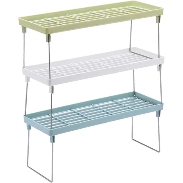 KAIYANG Organizador de armario de cocina apilable, 3 piezas, estante de almacenamiento de cocina plegable y expandible, armario expandible