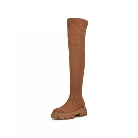 

Nine West Cellie2 Dark Natural Brown Suede Over Knee Thigh High Lug Sole Boots (Dark Natural 9.5)