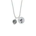 thumbnail image 2 of Delight Jewelry Silvertone Feather Spinner Silvertone Script Initial Disc - F - Charm Necklace, 20"+3", 2 of 4