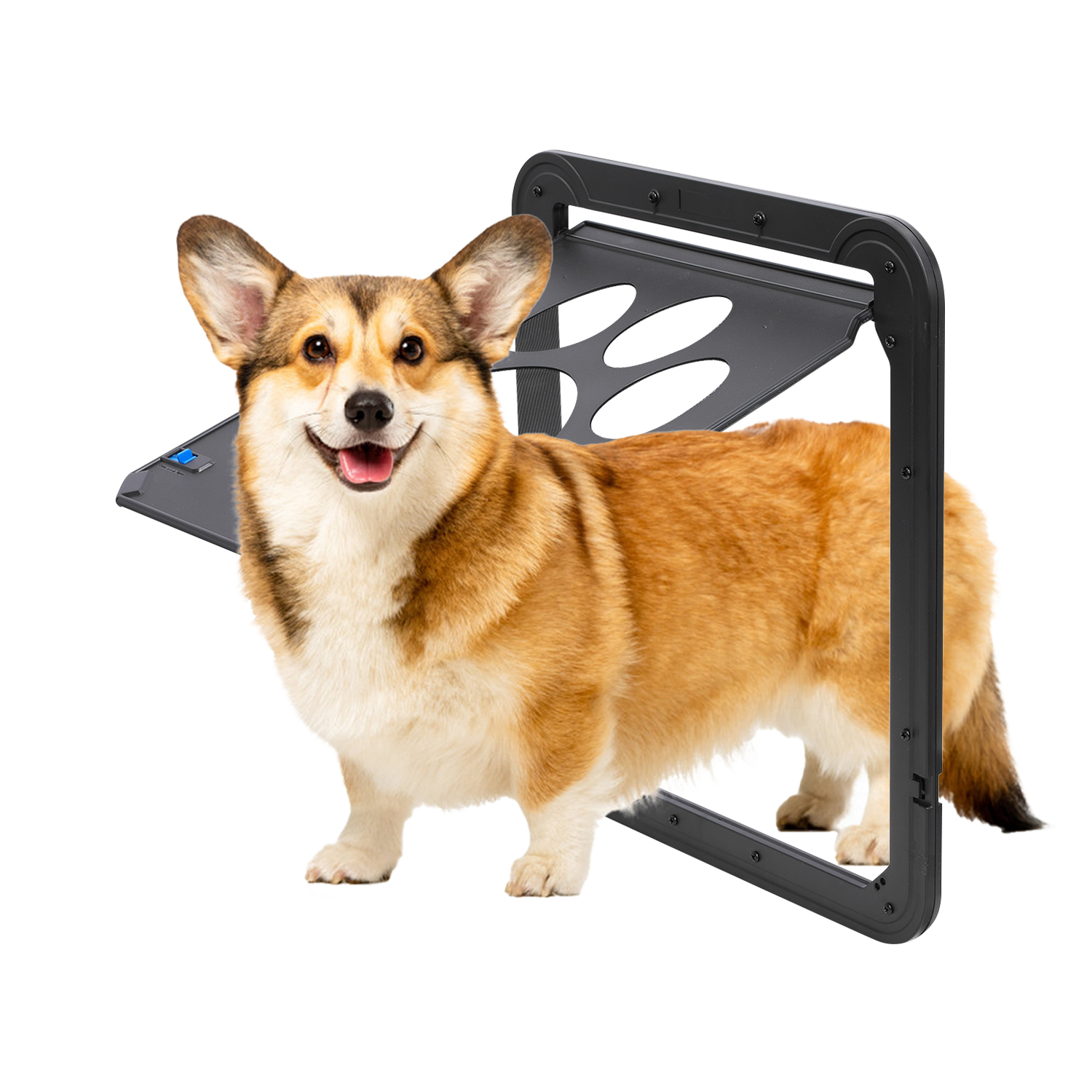 OVERDRIVE Dog Screen Door with Flap Automatic Lockable Pet
