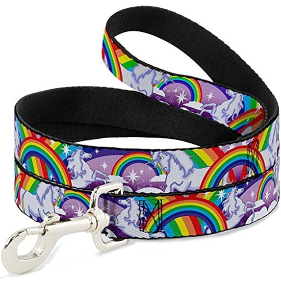 Buckle-Down "Unicorns in Rainbows with Sparkles Purple" Dog Leash
