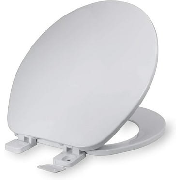 Highcraft Round Plastic Toilet Seat Slow Close Adjustable Hinge, White