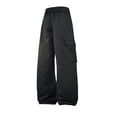 thumbnail image 6 of DDAPJ pyju Men's Baggy Cargo Pants 2025 Trendy Casual Parachute Pants Loose Fit Drawstring Harem Joggers with Pockets Big and Tall Hip Hop Streetwear Black XXXXL, 6 of 8