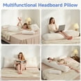 thumbnail image 4 of Z-Hom Twin Faux Fur Large Backrest Wedge Pillow with Side Pockets, Triangular Headboard Pillow Bed Rest Reading Pillow with a Neck Roll Pillow(White, Twin: 30"*20"*8"), 4 of 8
