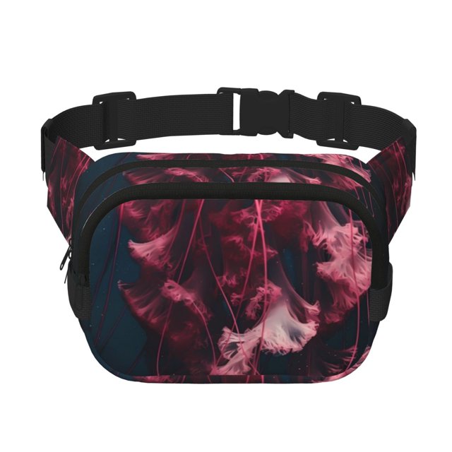 Easygdp Mesmerizing Pink Jellyfish Fanny Packs para Mujeres y Hombres, Bolsa de Cinturón, Bolsos de Cruz para Trabajo/Correr/Senderismo