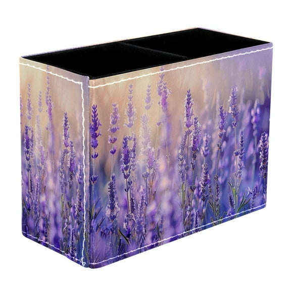 ERJLKXP Pen Holder for Desk Organizer,Purple Lavender Flower Pencil Cup Holder,Pen Desktop Storage Box for Home and Office Makeup Brush Holder