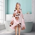 thumbnail image 6 of Pink Footballs with Bows Pattern Hooded Bath Towel，50"x30" for Ages 3 To 12 Kids, Quick Dry Lightweight Soft Microfiber Hood Beach Towel Cover Up for Kids, 6 of 7