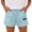 Light blue, variant on Bermuda Shorts for Women JIANLAI Plus Size Elastic Waist Drawstring Summer Beach Shorts with Pockets S-3XL Black