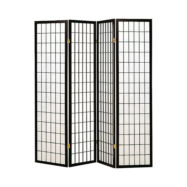 Coaster Company 4Panel Black Frame Room Divider Folding Shoji Screen