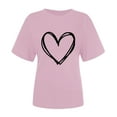 thumbnail image 4 of Diufon Hauts de la Saint-Valentin pour Femmes Tunique Décontractée à Manches Courtes Col Rond Chemise Tendance Mignonne Imprimée Graphique, 4 of 6
