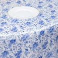 thumbnail image 4 of Efavormart 120 Inch Satin Round Tablecloth, Washable Linen Table Cover, Decorative Silky Fabric for Wedding, Party, Banquet Events - Floral Blue, 4 of 9