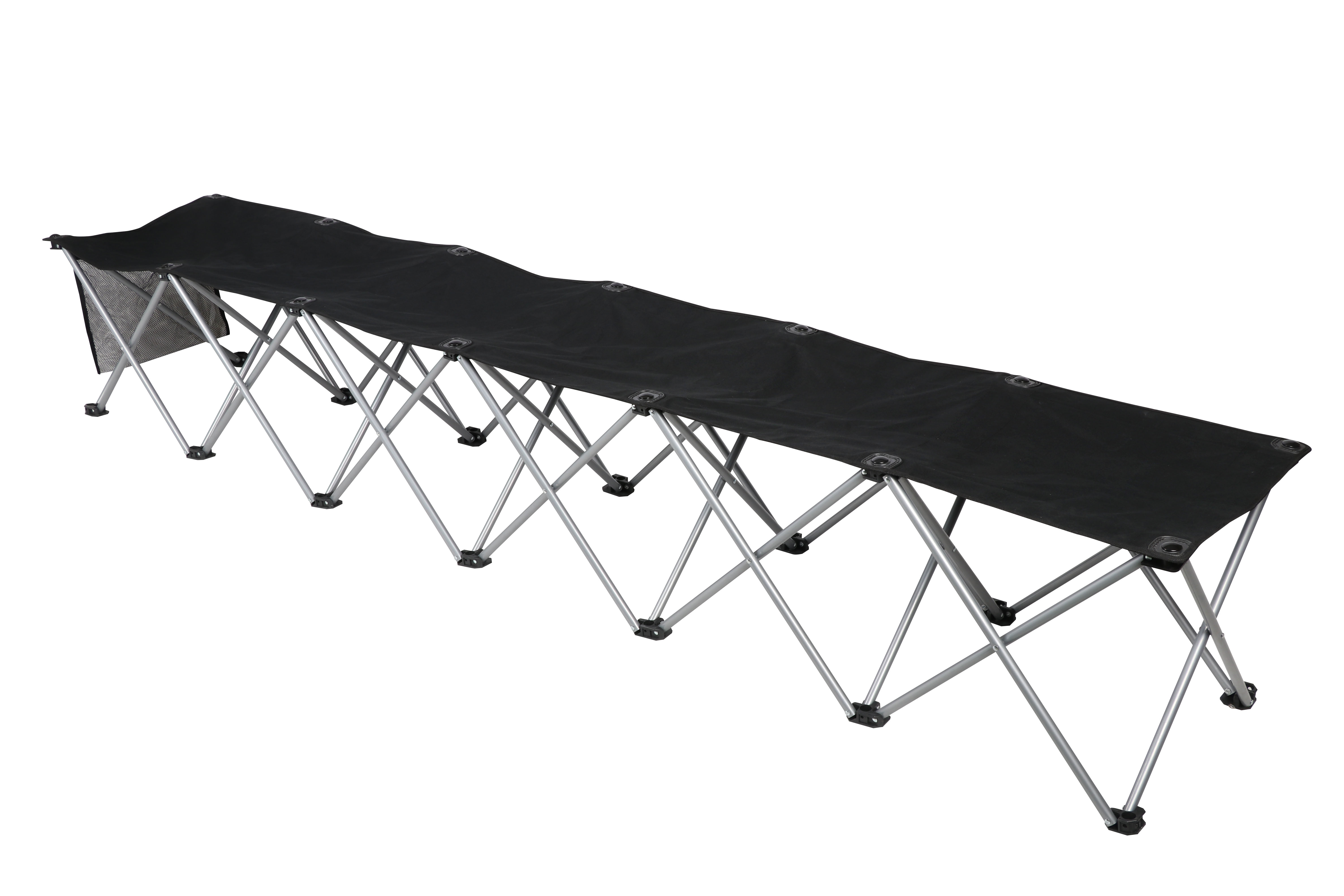 6 Seats Foldable Sideline Bench  Sports Team Camping Folding Bench Chairs Black 