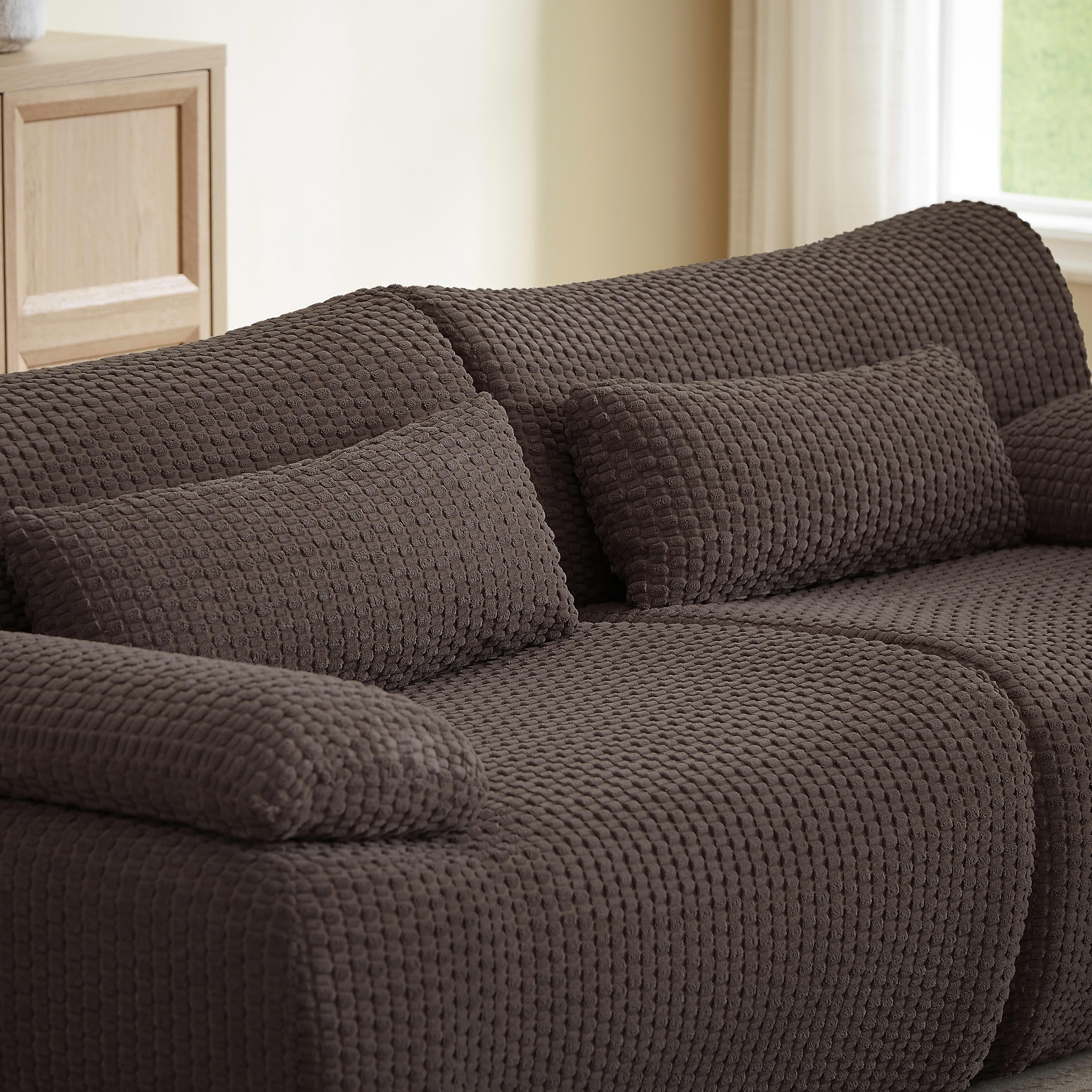 MAYEERTY Modern Cloud Loveseat Sofa, Modular Sectional Corduroy Couch, Boneless Plush No-Assembly for Apartment