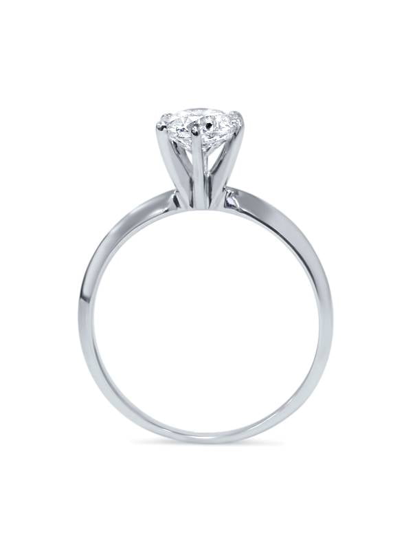 GH SI 1 Carat Round Solitaire Diamond Engagement Ring 14K White Gold