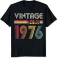 thumbnail image 2 of 100% Cotton Vintage Limited Edition 1976 Retro Birthday Gift For Men Women T-Shirt, 2 of 5