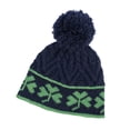 thumbnail image 2 of SAOL Irish Shamrock Cable Knitted Pom Pom Hat 100% Merino Wool Women's Aran Cap Made in Ireland, 2 of 4