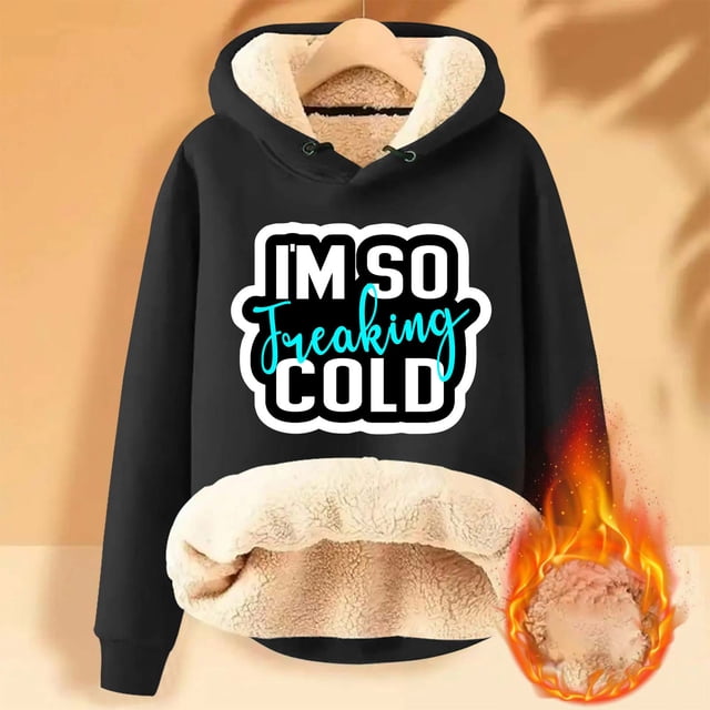 DPTALR T-shirt à Capuche à Manches Longues en Peluche Chaude Hiver Femme