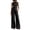 Dark Gray, variant on CIENVNSTG Workout Sets For Women Sleeveless Crop Top Wide Leg Pants 2 Piece Outfit Cruise Travel Beach Vacation Clothes With Pocket L