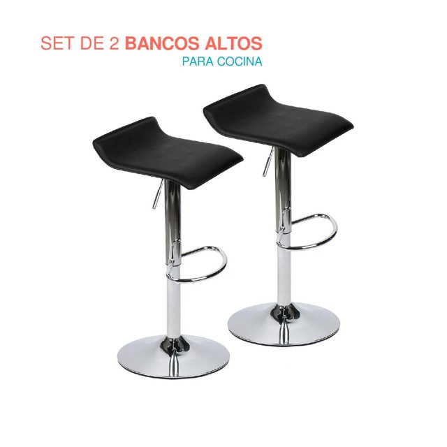Set de 2 Silla alta para comedor negro 6.49 pulg X Pross SAPC01BK