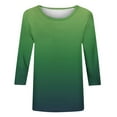 thumbnail image 5 of Ahuyic Womens Plus Size Top, Casual 3/4 Sleeve Blouse For Autumns And Winter, Womens Plus Size Printed Round Neck Three Quarter Sleeve Loose T-shirt Top, 5 of 5