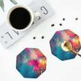 thumbnail image 5 of Disketp Colorful Lightbulb Abstract Funny Coasters,6 Pcs Leather Coasters with Holder, Perfect Housewarming Hostess Gifts,Protect Furniture from Water Marks Scratch and Damage,Octagon, 5 of 7