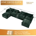 thumbnail image 2 of Vinform 145" U Shaped Cloud Couch Sectional with USB Charging, Hidden Storage, Cup Holders & Double Chaise, Green, 2 of 8