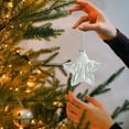 thumbnail image 4 of Super Savings Week karymi Clear Glass Christmas Ornaments White Sequin Diamond Baubles Hanging Balls Xmas Tree Decorations Holiday Hanging Decor Christmas Ornaments up to 60% off Limited Time, 4 of 6