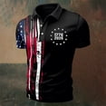 thumbnail image 2 of CONZONE 250Th Anniversary Usa Mens Polo Shirt Short Sleeve Independence Day Polo Shirt for Men Patriotic Usa Flag Embroidery Breathable Loose Fit Cozy 4Th Of July Golf Shirts, 2 of 3
