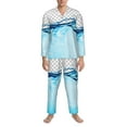 thumbnail image 3 of Naloa Crystal Clear Water Splash Men’s Pajamas Set - Long Sleeve Button Down Sleep Shirt and Pajama Bottoms Sleepwear Set-XX-Large, 3 of 7