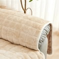 thumbnail image 2 of Recliner Sofa Cover 53x190cm P Velvet Recliner Chair Slipcover Non Slip Elastic Straps Furniture Protector for Loveseat Armchair Warm Couch Cover Washable Sofa Protector Beige Gray, 2 of 6