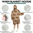 thumbnail image 5 of Brown Buffalo Pattern Wearable Oversized Blanket,Wearable Blanket Hoodie for Adults,Cozy Hooded Blankets with Super Pockets,Super Warm Fuzzy Pullover for Women & Men, 5 of 6