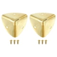 thumbnail image 1 of 2 Pcs Furniture Corner Edges Protector, 40mm Metal Edge Guard with Screws, Gold, 1 of 6